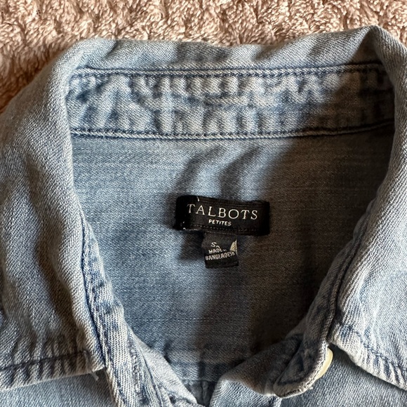 Talbots Denim Button Front Shirt - Picture 2 of 4